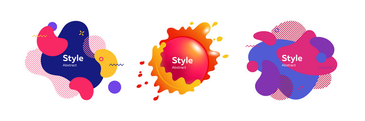 set of layered colorful fluid blobs vector image