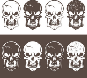 Set of skulls design template vector