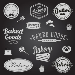 Vintage Bakery Labels & Badges Vector Image
