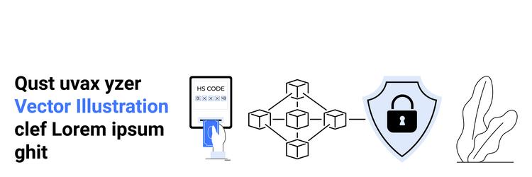 blockchain network security with qr code vector image