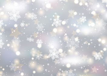 christmas background of snowflakes and stars vector