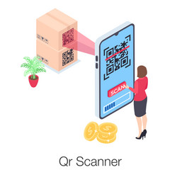 Qr code scanning Royalty Free Vector Image - VectorStock