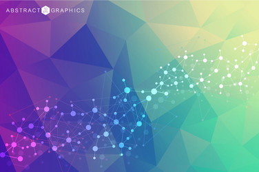 Science network pattern connecting lines and dots vector