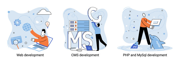 website architecture concepts web development vector image