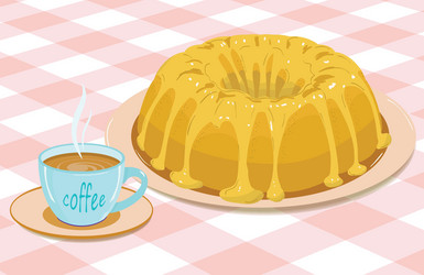 cake and coffee vector