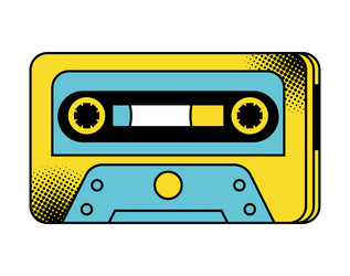 Cassette 90s pop art style Royalty Free Vector Image