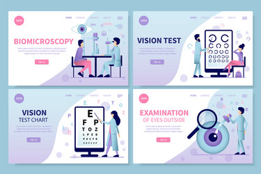 ophthalmology landing pages set vector