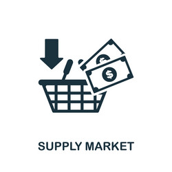 Supply market icon monochrome sign from vector