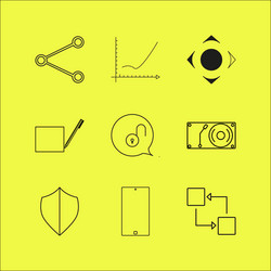 web linear icon set simple outline icons vector image
