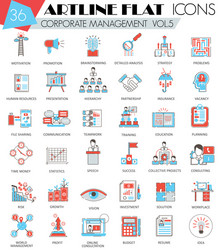 Corporate management ultra modern outline vector