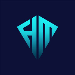 Hm initial letter logo design modern template Vector Image