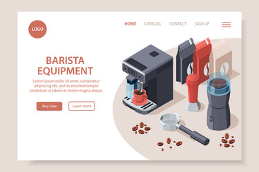 professional barista equipment website vector