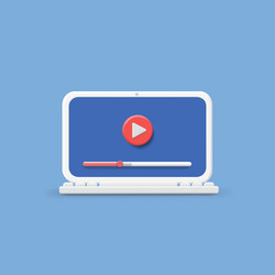 video tutorial online player on computer vector image
