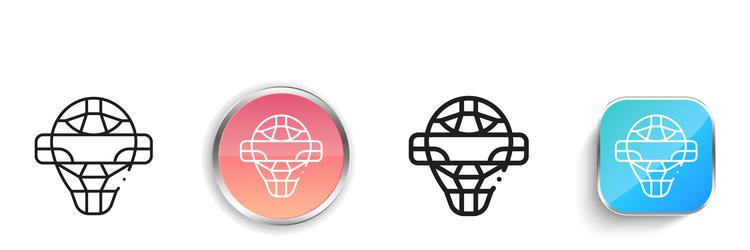 head protector icon thin linear regular vector image