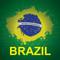 Brazil design over green background vector