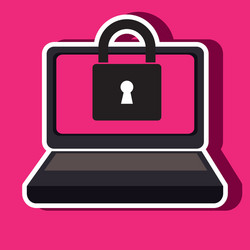 laptop computer with padlock isolated icon design vector