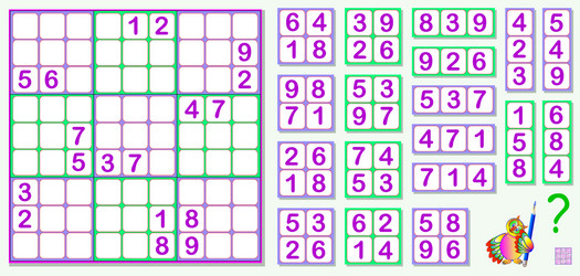 Logic sudoku game need to complete puzzle vector