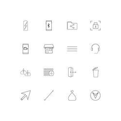 User interface linear thin icons set outlined vector