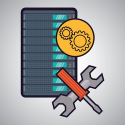 web hosting design data center icon isolate vector image