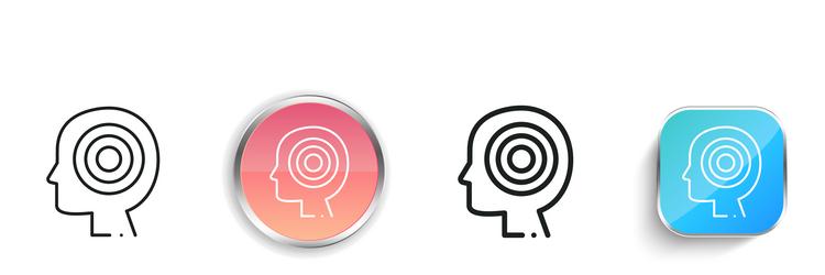 head icon thin linear regular and button style vector image