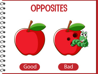 Opposite words with bad and good Royalty Free Vector Image