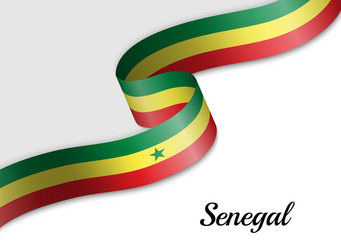 Senegal Flag Ribbon Banner vector
