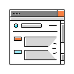 web page scroll color icon vector image