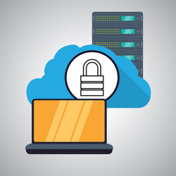 web hosting design data center icon isolate vector image