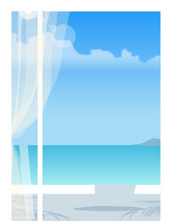 Window forest view Royalty Free Vector Image - VectorStock