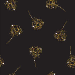 Seamless damask pattern gold on black and animal Vector Image