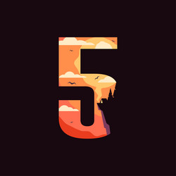 Numeric 1 outdoor logo Royalty Free Vector Image
