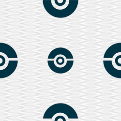 Pokeball icon sign seamless pattern with geometric vector