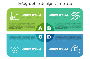 set line cloud computing lock data analysis vector image