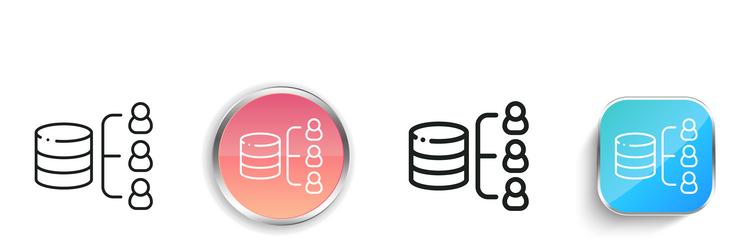 database icon thin linear regular and button vector image