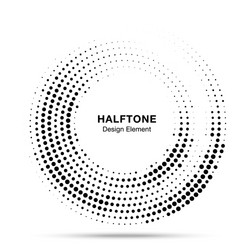 Halftone circle dotted frame round border vector