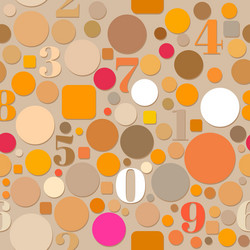 Seamless pattern with numbers and circles vector