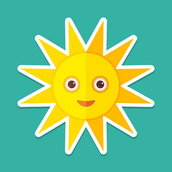 sun on blue night sky modern style flat vector