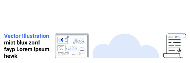 cloud computing with data analytics dashboard vector image