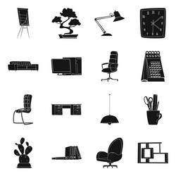 Isolated object of furniture and work symbol set vector