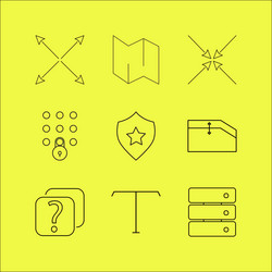 web linear icon set simple outline icons vector image