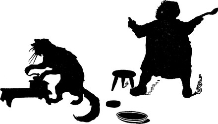 Cat and mater vintage vector