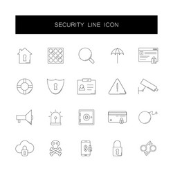 line icons set security pack vector