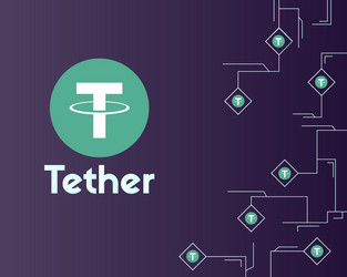 Tether cryptocurrency circuit network background vector