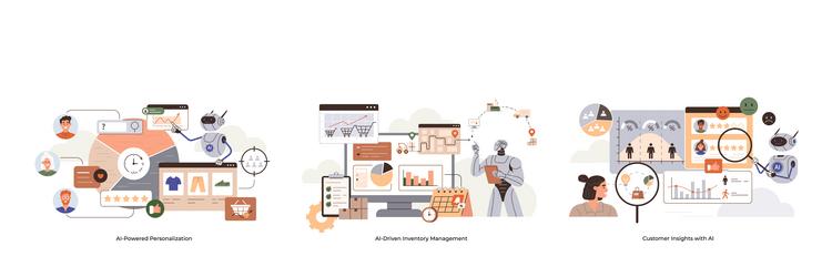 data-driven business management with ai data vector image