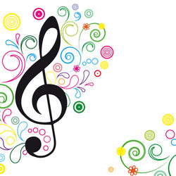 Music floral background vector