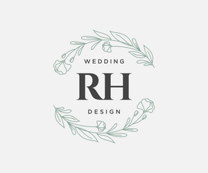 Rh initials letter wedding monogram logos Vector Image