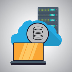 web hosting design data center icon isolate vector image
