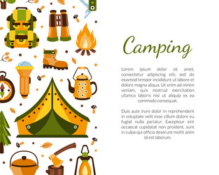 camping banner template with space for text vector