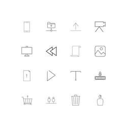 web linear thin icons set outlined simple vector image