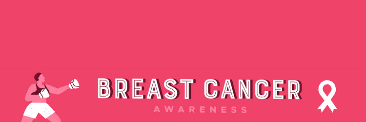 Breast cancer pink woman fight girl quote banner vector